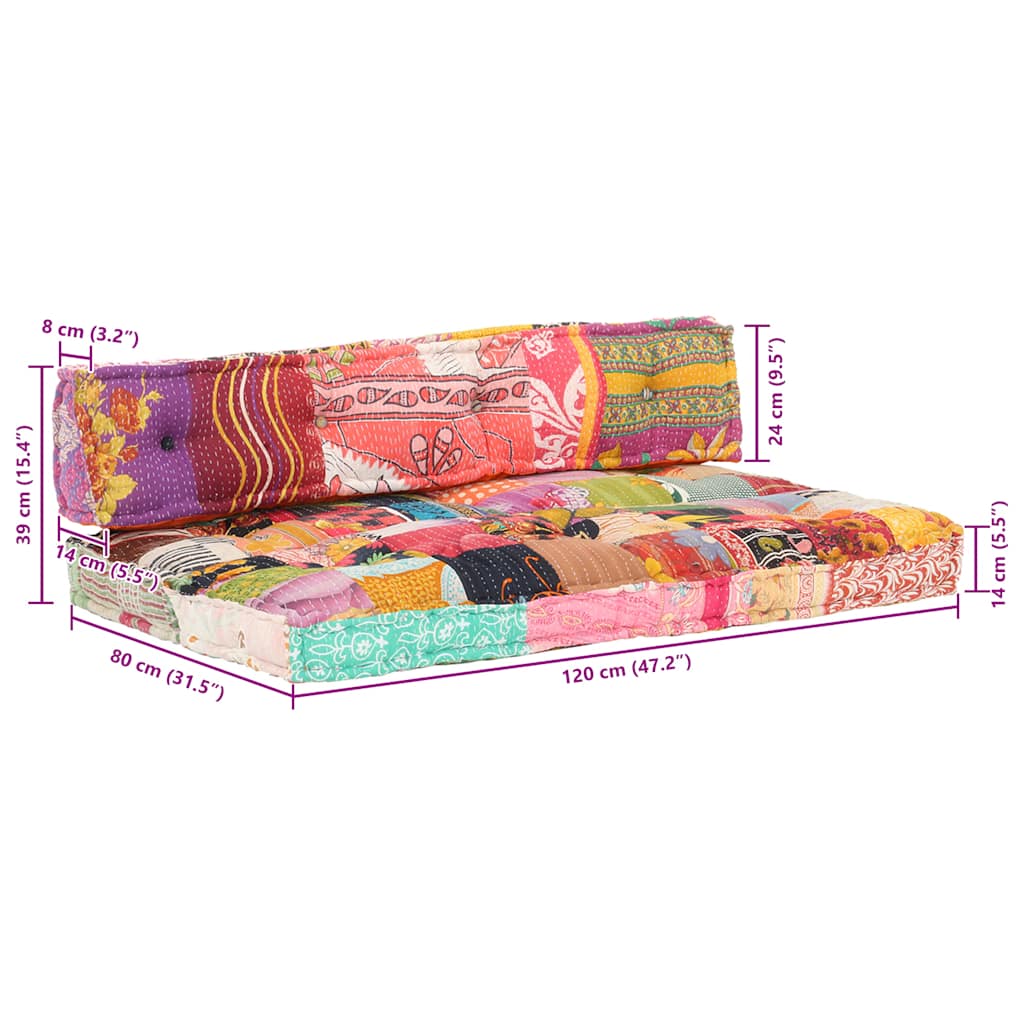 hynde til pallesofa stof patchwork flerfarvet