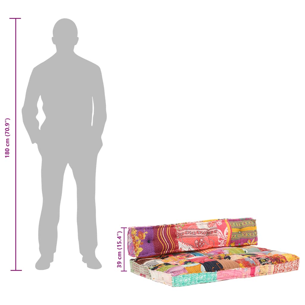 hynde til pallesofa stof patchwork flerfarvet