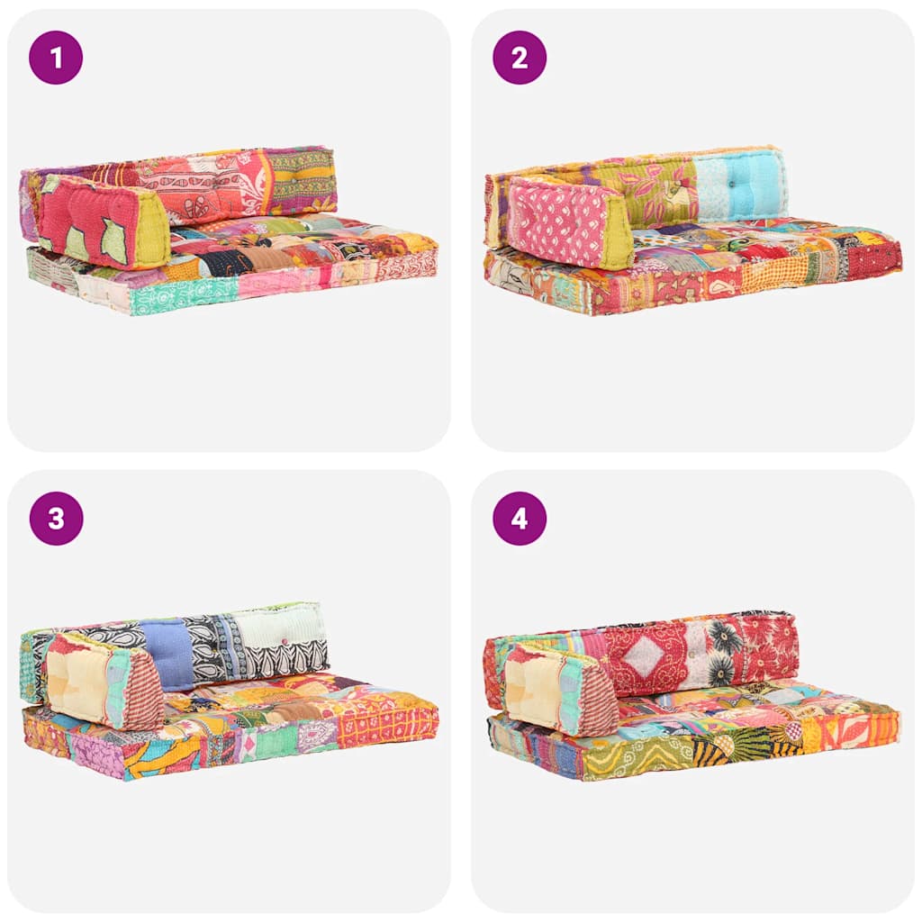 hynde til pallesofa stof patchwork flerfarvet