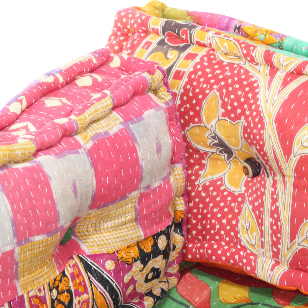 hynde til pallesofa stof patchwork flerfarvet