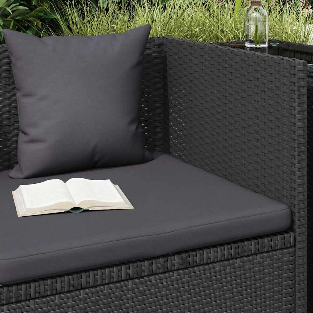 haveseng med hynde og puder polyrattan sort