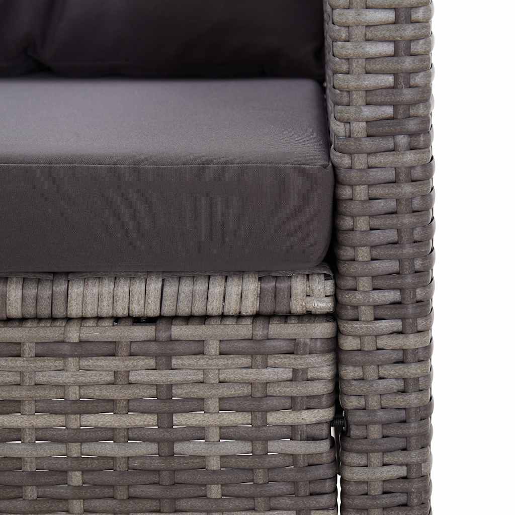 topersoners havesofa med hynder 124 cm polyrattan grå
