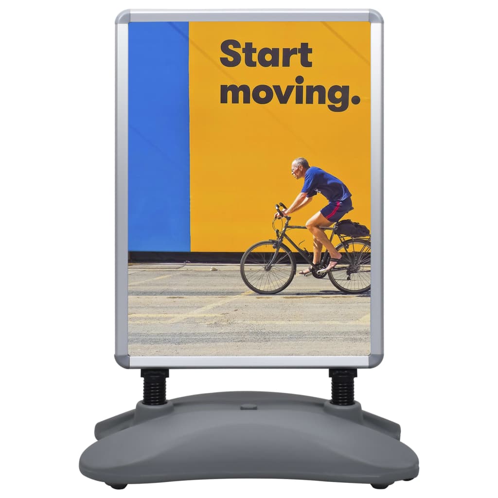 plakatstativ A1 med fod aluminiumslegering grå
