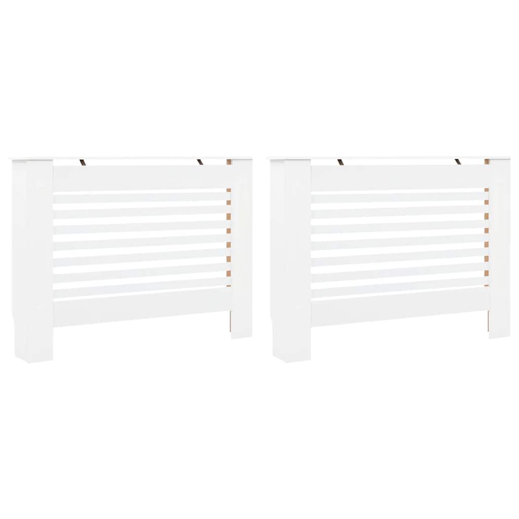radiatorskjulere 2 stk. 112 x 19 x 81,5 cm MDF hvid