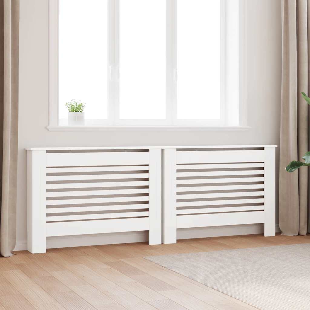 radiatorskjulere 2 stk. 112 x 19 x 81,5 cm MDF hvid