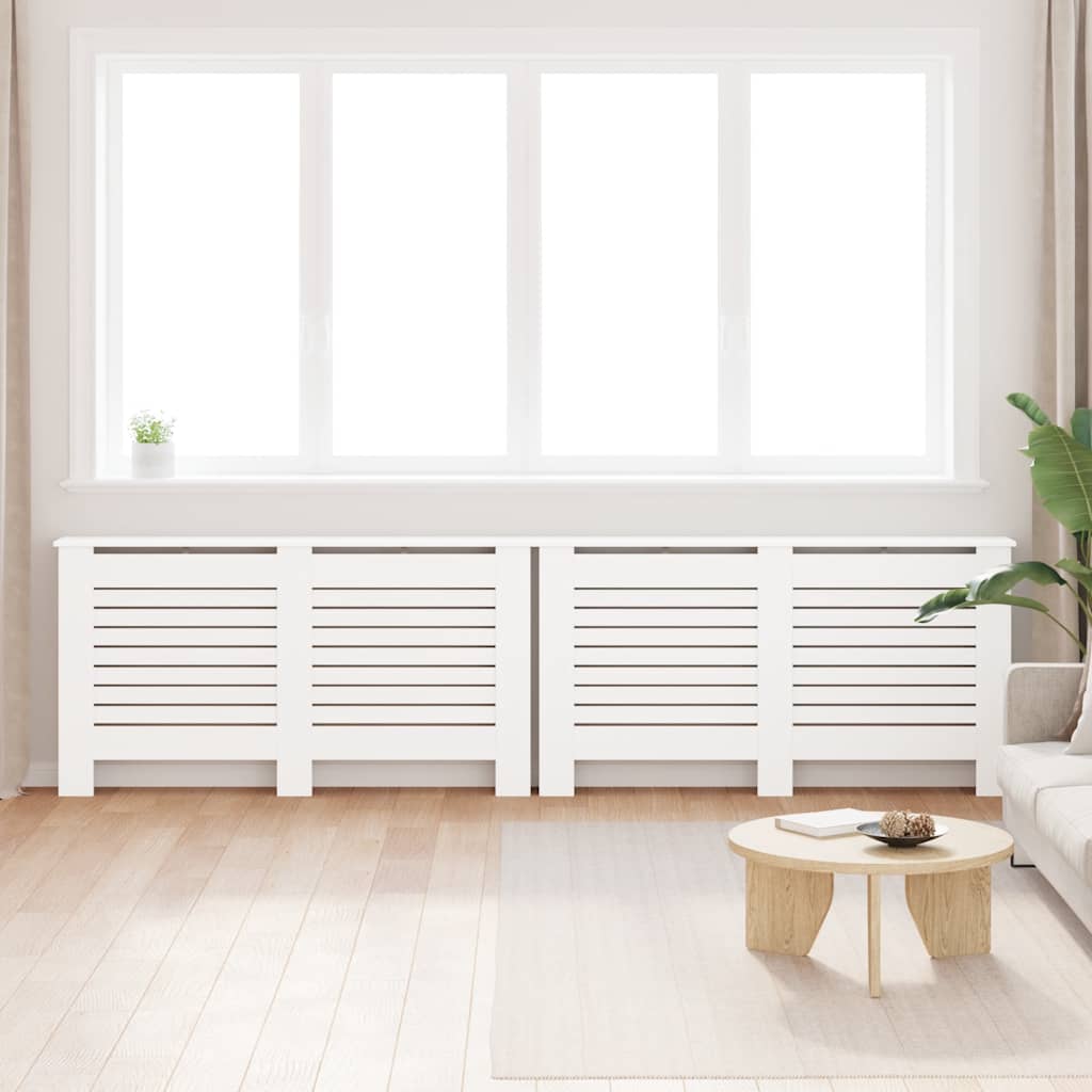 radiatorskjulere 2 stk. 152 x 19 x 81,5 cm MDF hvid