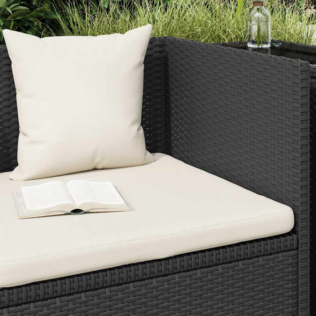 haveseng med hynde og puder polyrattan sort
