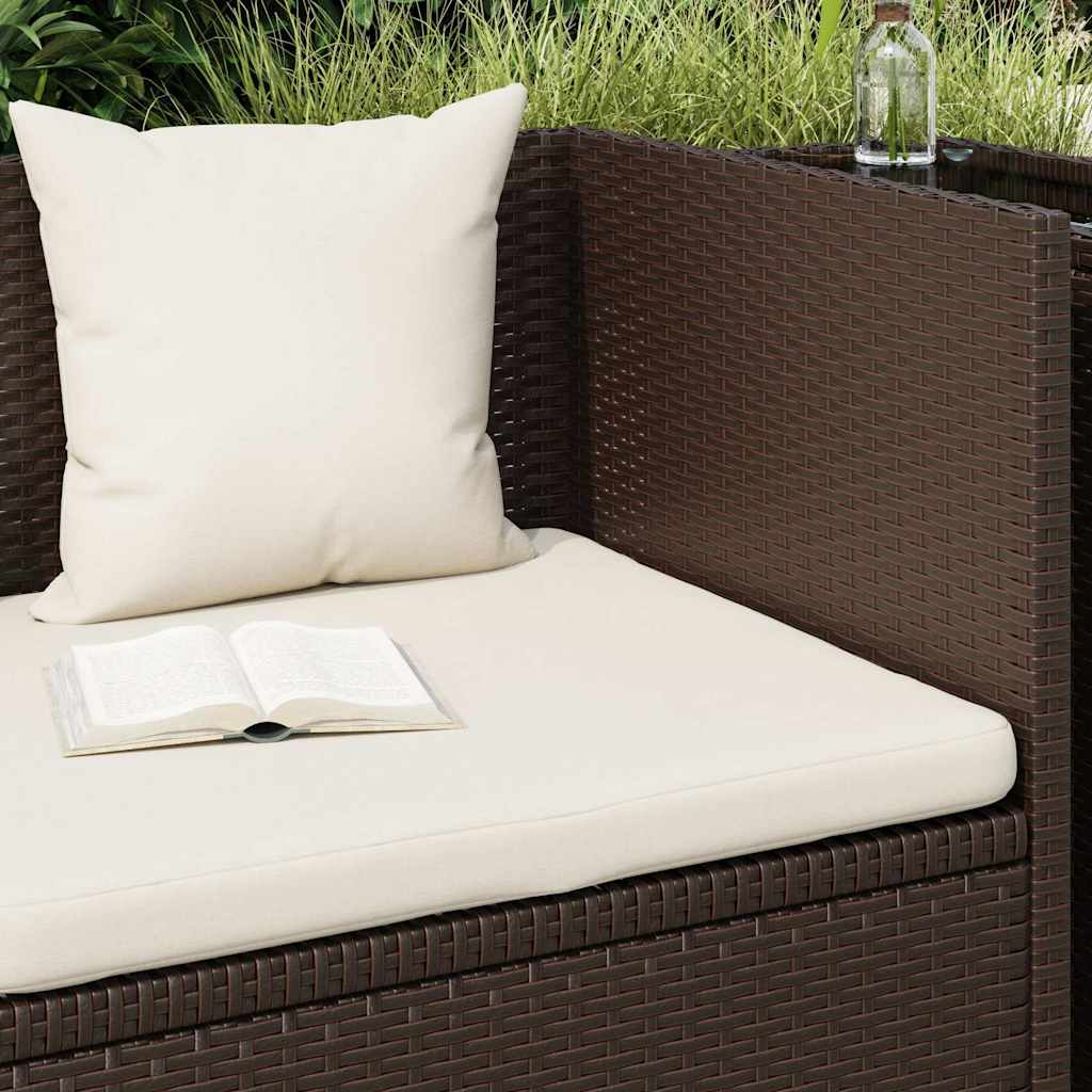 haveseng med hynde og puder polyrattan brun