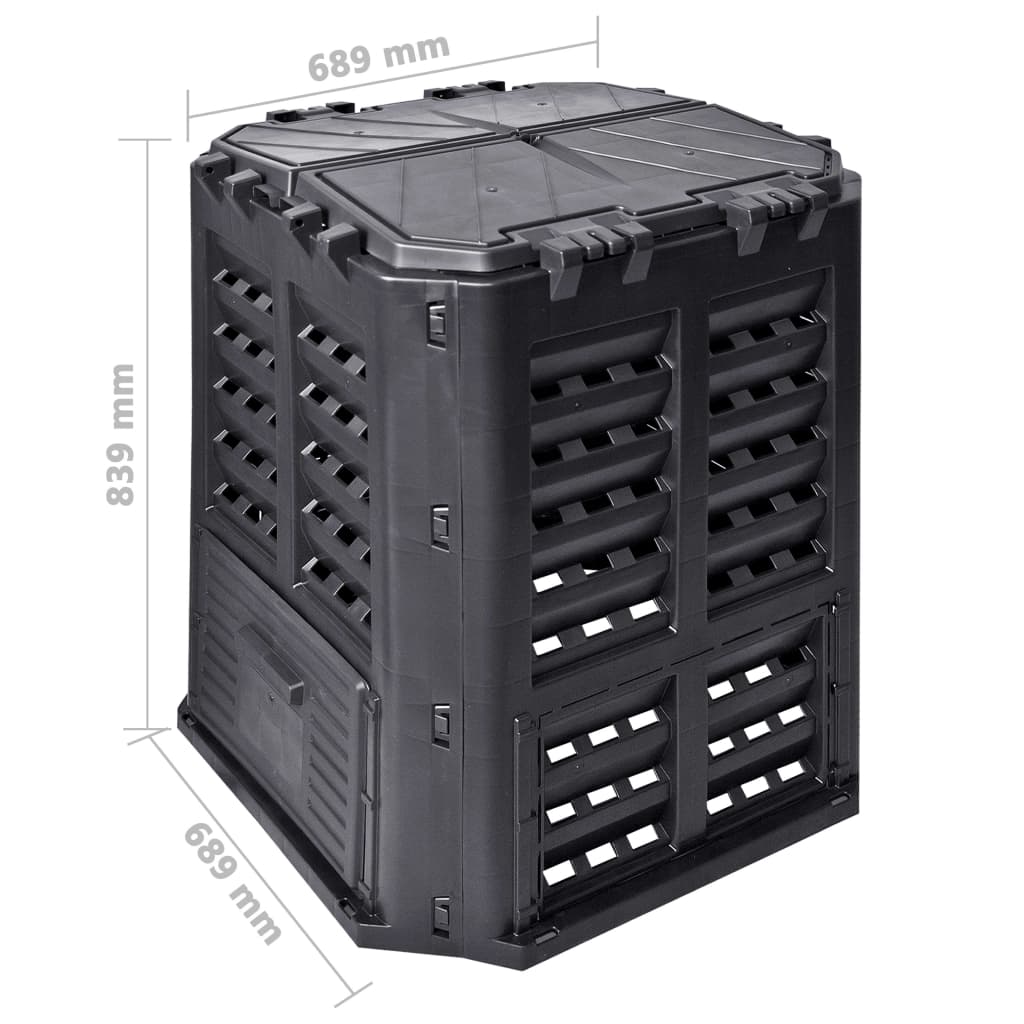 kompostbeholder 68,9x68,9x83,9 cm 360 l sort