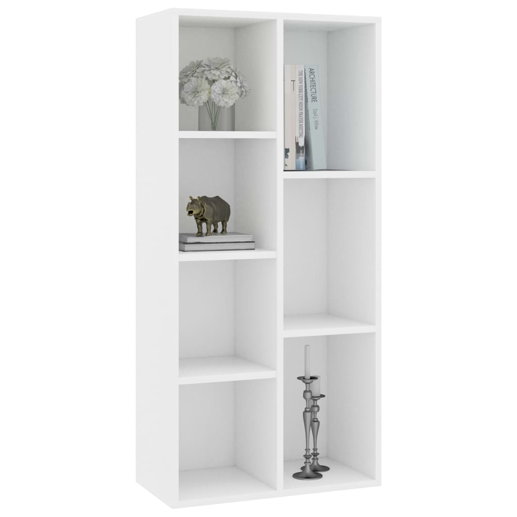 bogreol 50x25x106 cm konstrueret træ hvid