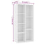 bogreol 50x25x106 cm konstrueret træ hvid