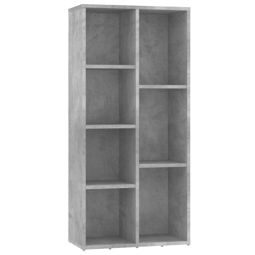 bogreol 50x25x106 cm konstrueret træ betongrå