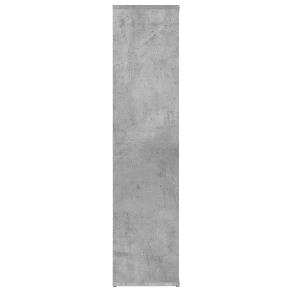 bogreol 50x25x106 cm konstrueret træ betongrå