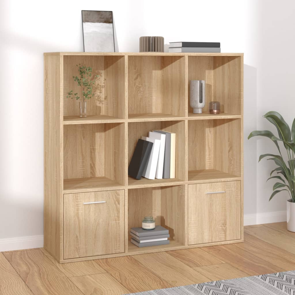 bogreol 98x30x98 cm konstrueret træ sonoma-eg