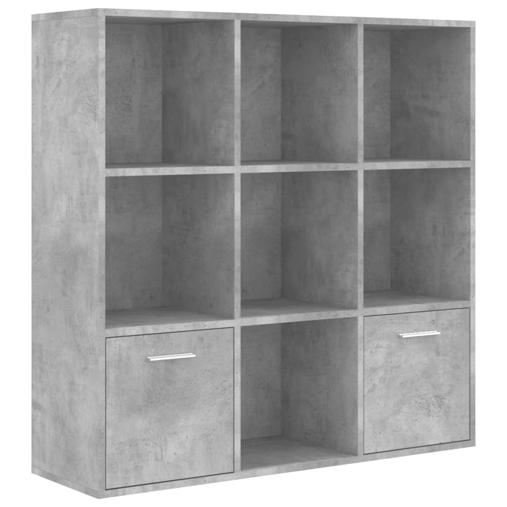 bogreol 98x30x98 cm konstrueret træ betongrå