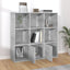 bogreol 98x30x98 cm konstrueret træ betongrå