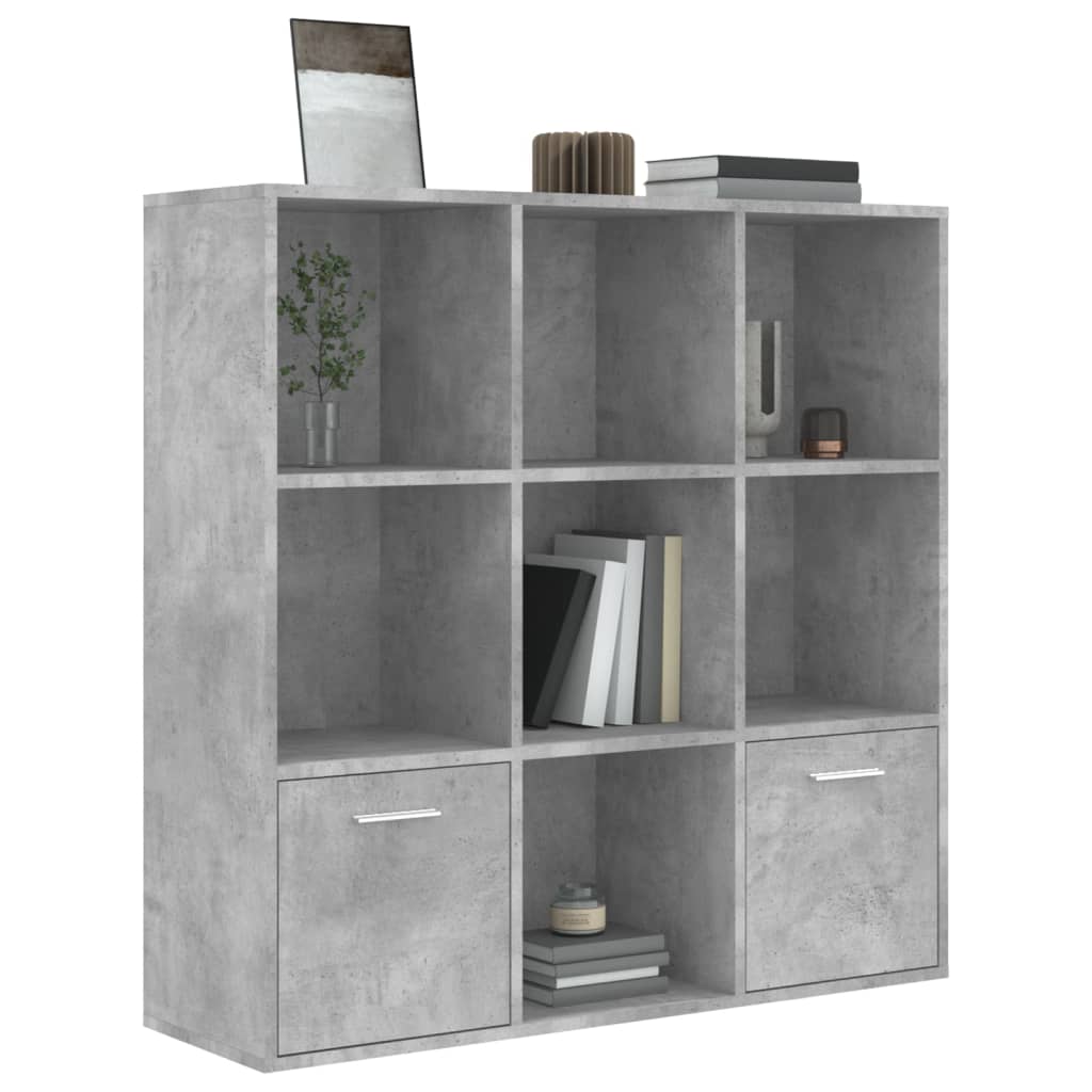 bogreol 98x30x98 cm konstrueret træ betongrå