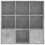 bogreol 98x30x98 cm konstrueret træ betongrå