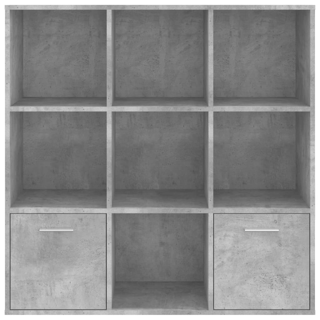 bogreol 98x30x98 cm konstrueret træ betongrå