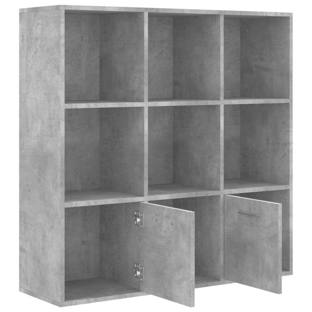 bogreol 98x30x98 cm konstrueret træ betongrå