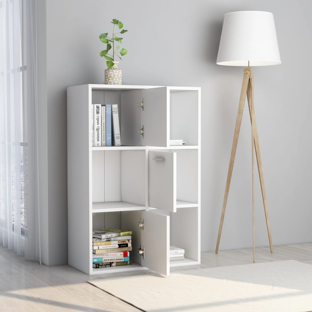 kontorreol 60x29,5x90 cm konstrueret træ hvid