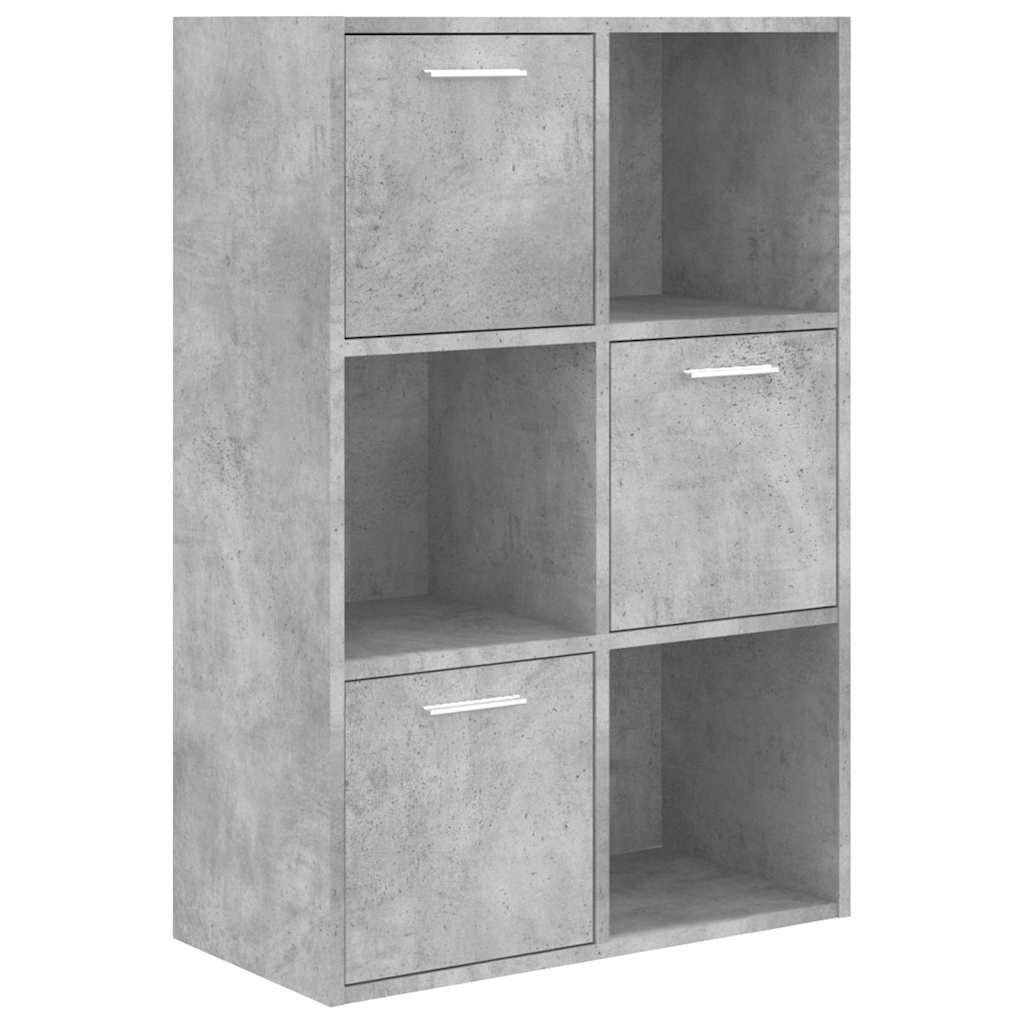 kontorreol 60x29,5x90 cm konstrueret træ betongrå