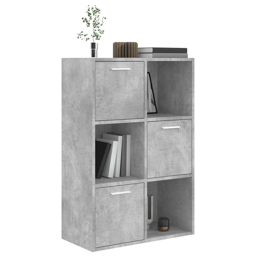 kontorreol 60x29,5x90 cm konstrueret træ betongrå