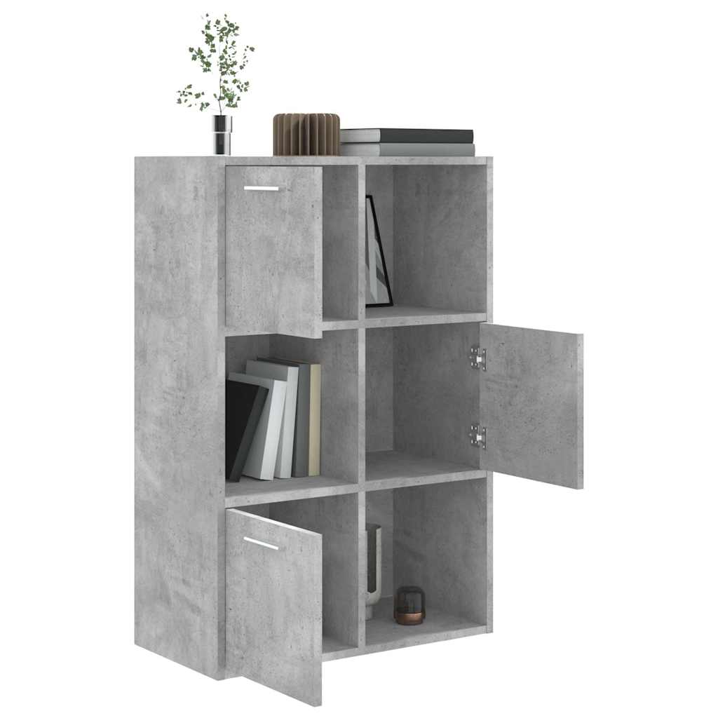 kontorreol 60x29,5x90 cm konstrueret træ betongrå