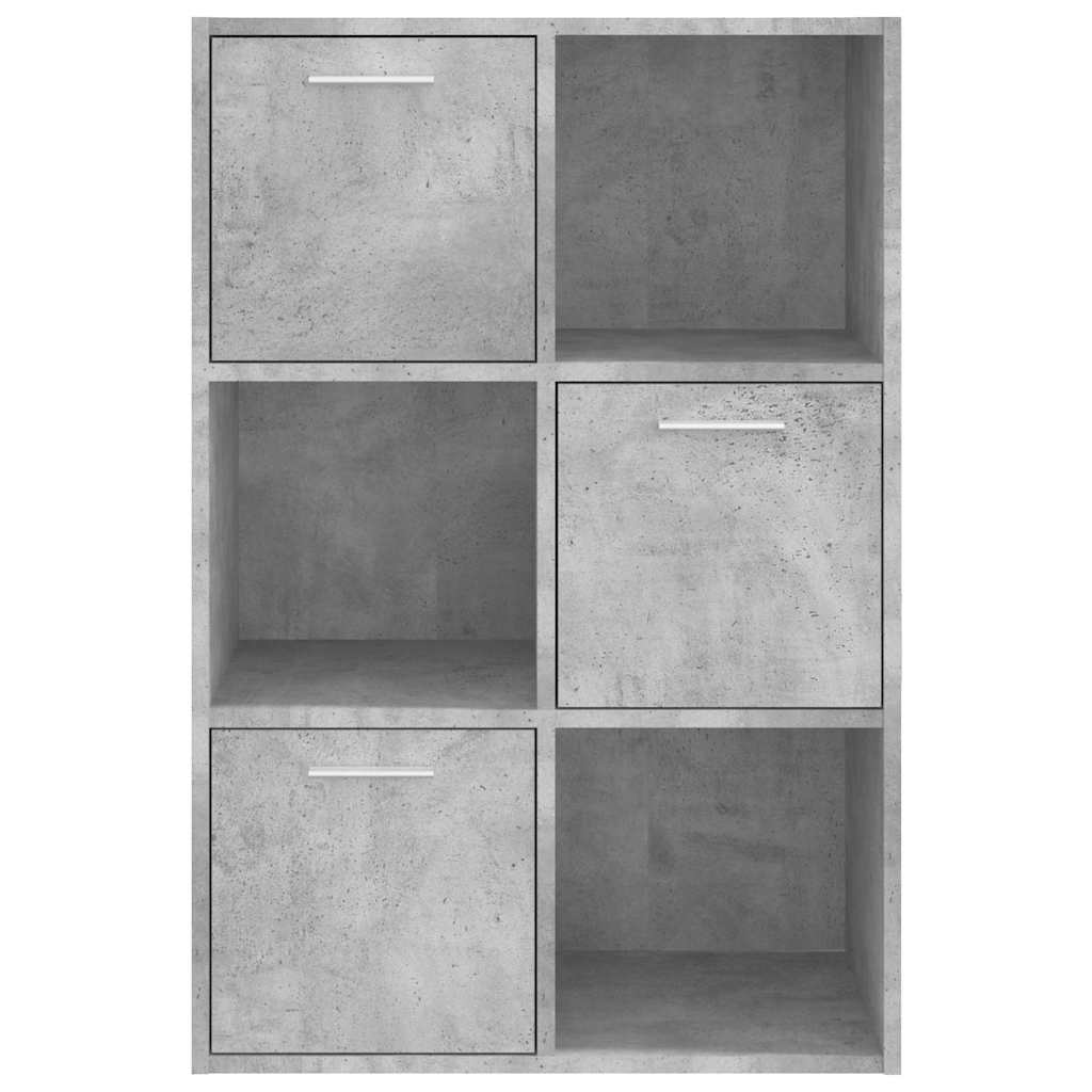 kontorreol 60x29,5x90 cm konstrueret træ betongrå