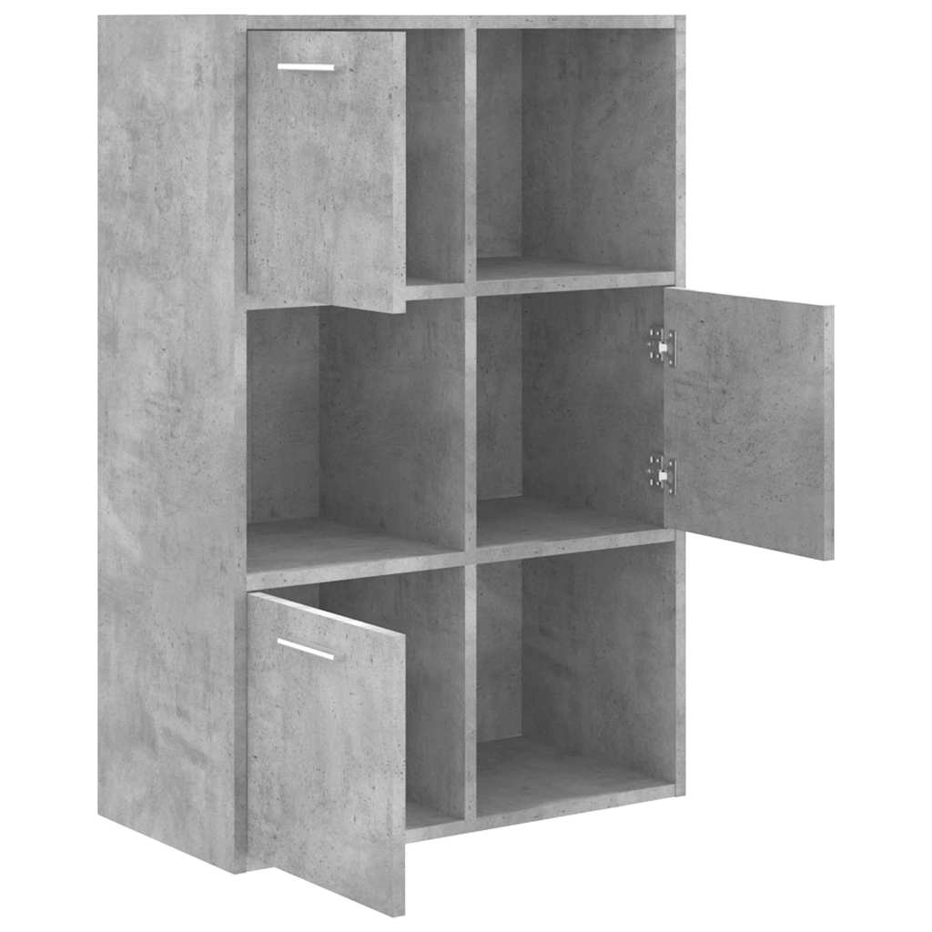 kontorreol 60x29,5x90 cm konstrueret træ betongrå