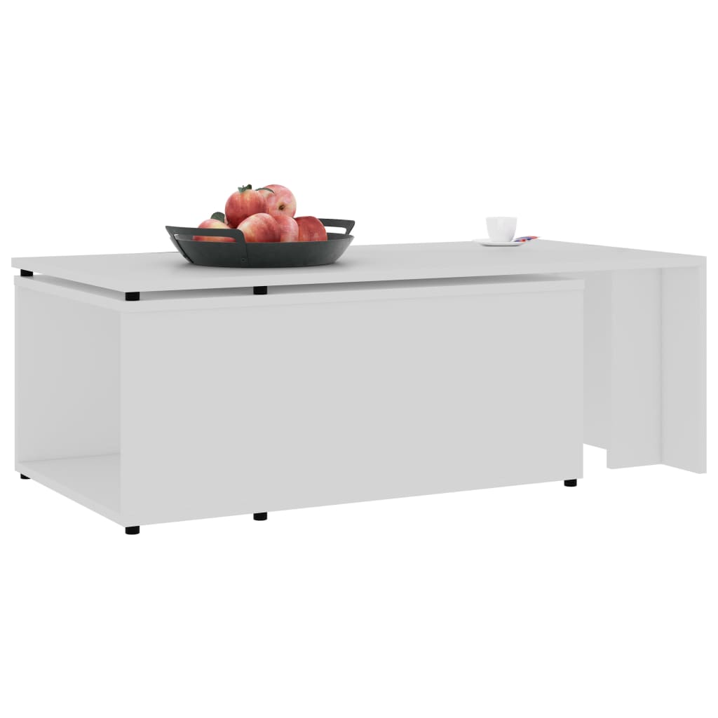 sofabord 150x50x35 cm konstrueret træ hvid