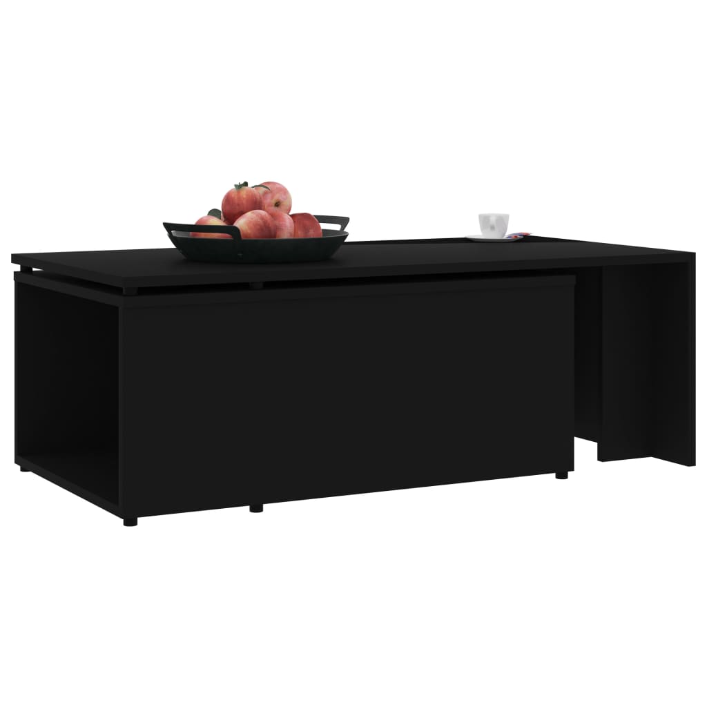 sofabord 150x50x35 cm konstrueret træ sort