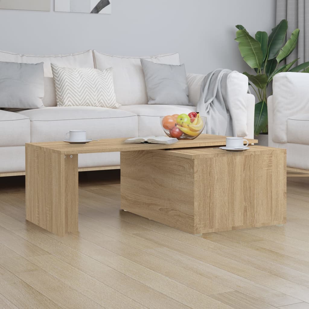 sofabord 150x50x35 cm konstrueret træ sonoma-eg