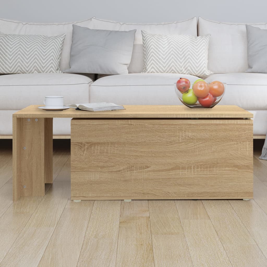 sofabord 150x50x35 cm konstrueret træ sonoma-eg