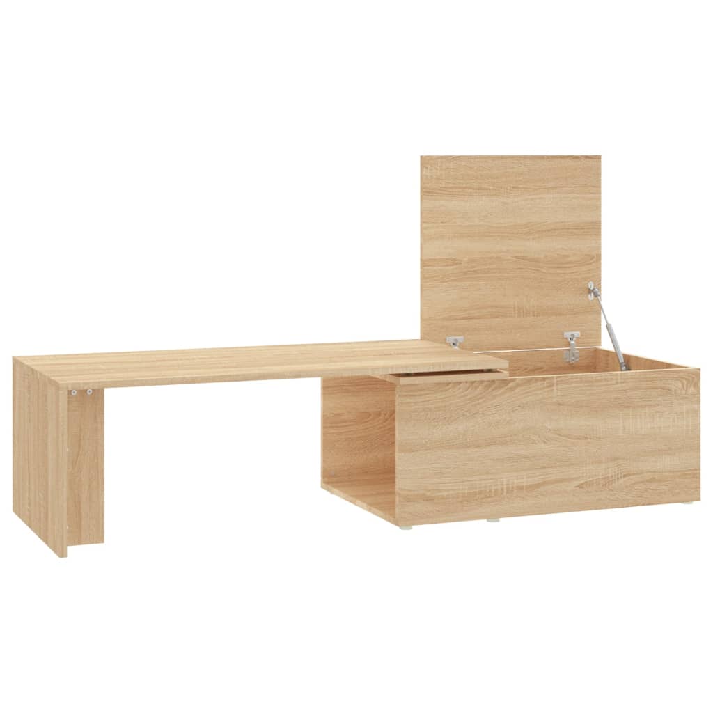 sofabord 150x50x35 cm konstrueret træ sonoma-eg