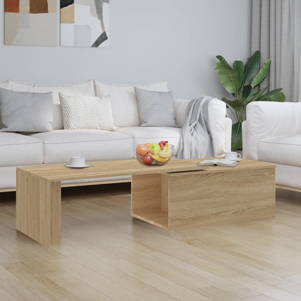 sofabord 150x50x35 cm konstrueret træ sonoma-eg