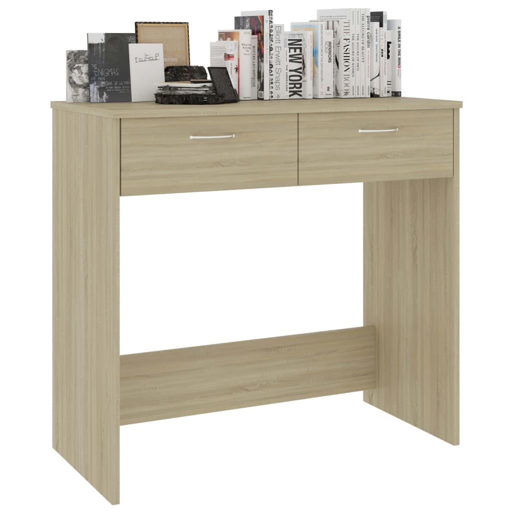 skrivebord 80x40x75 cm konstrueret træ sonoma-eg