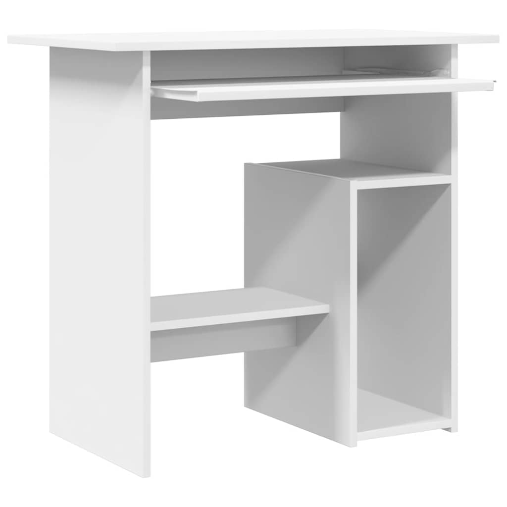 skrivebord 80x45x74 cm konstrueret træ hvid