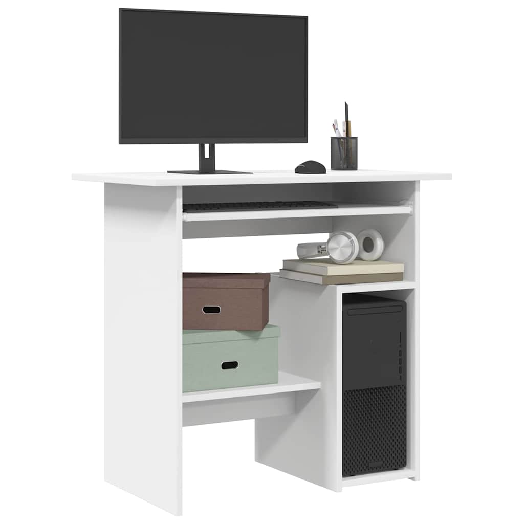 skrivebord 80x45x74 cm konstrueret træ hvid