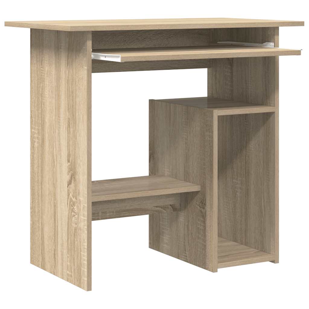 skrivebord 80x45x74 cm konstrueret træ sonoma-eg