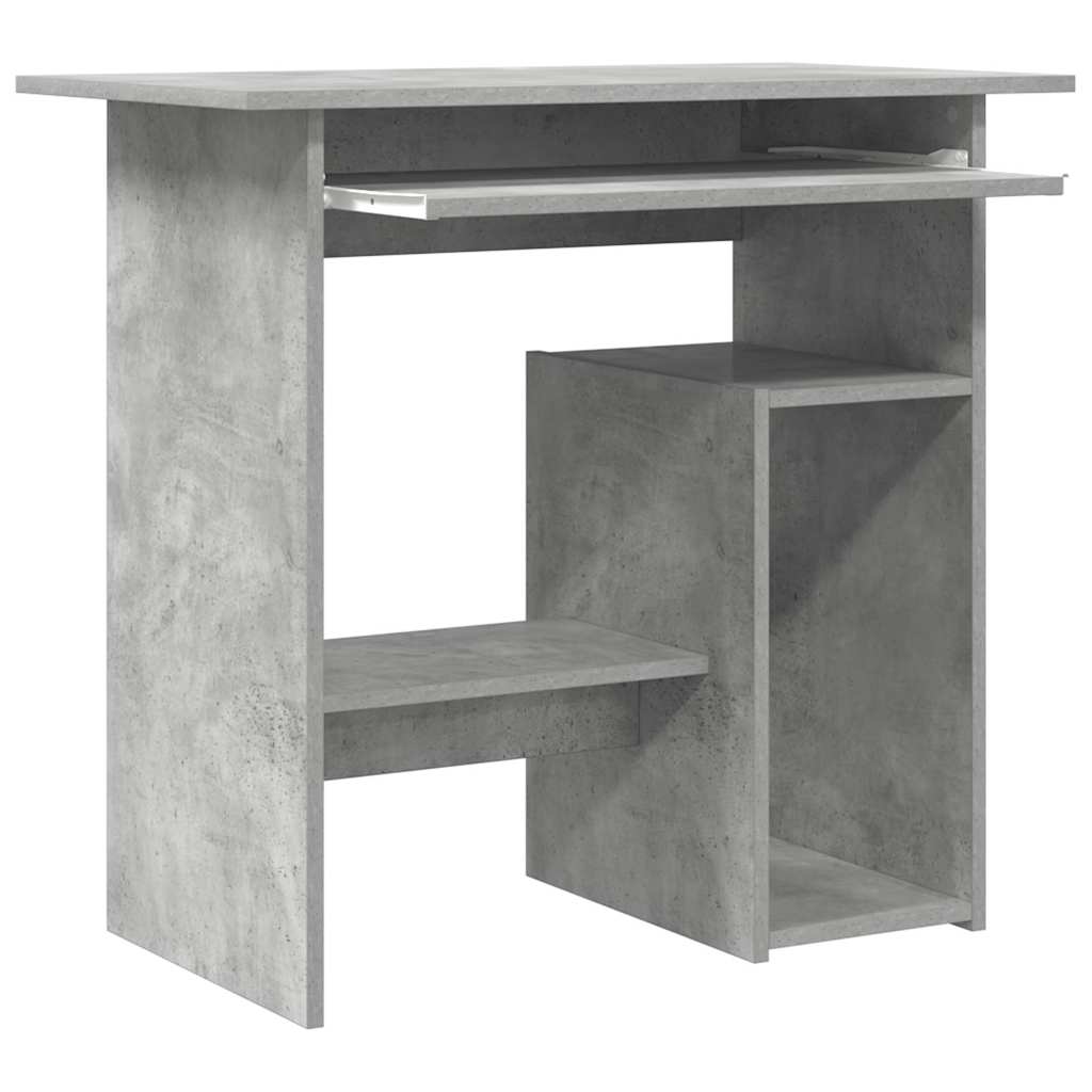 skrivebord 80x45x74 cm konstrueret træ betongrå