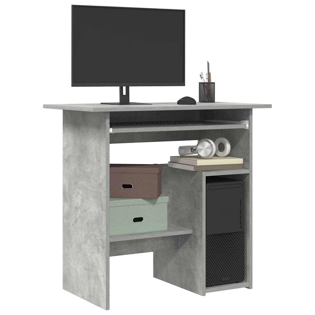 skrivebord 80x45x74 cm konstrueret træ betongrå