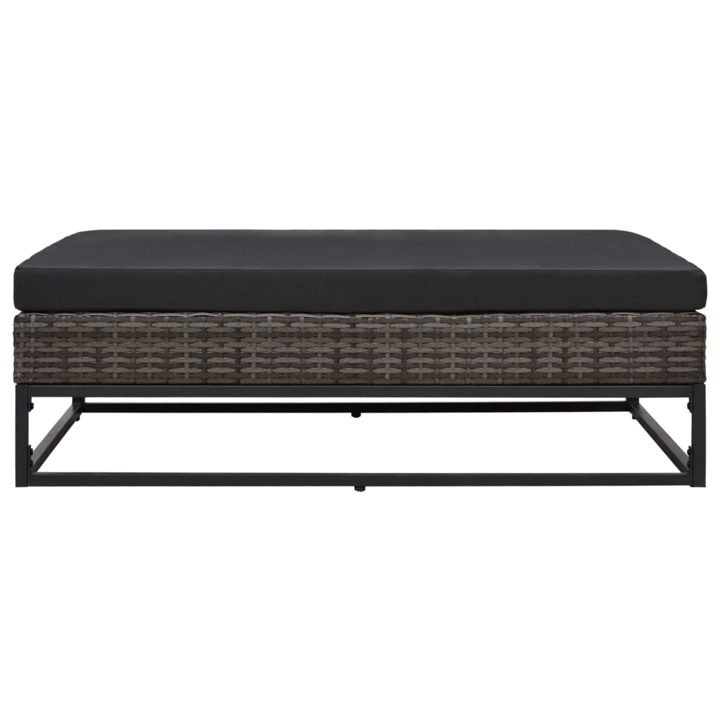 havesofasæt 5 dele med hynder polyrattan grå