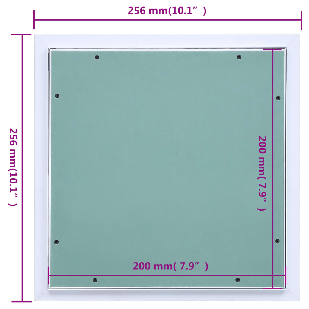 adgangspanel med aluminiumsramme og gipsplade 200x200 mm