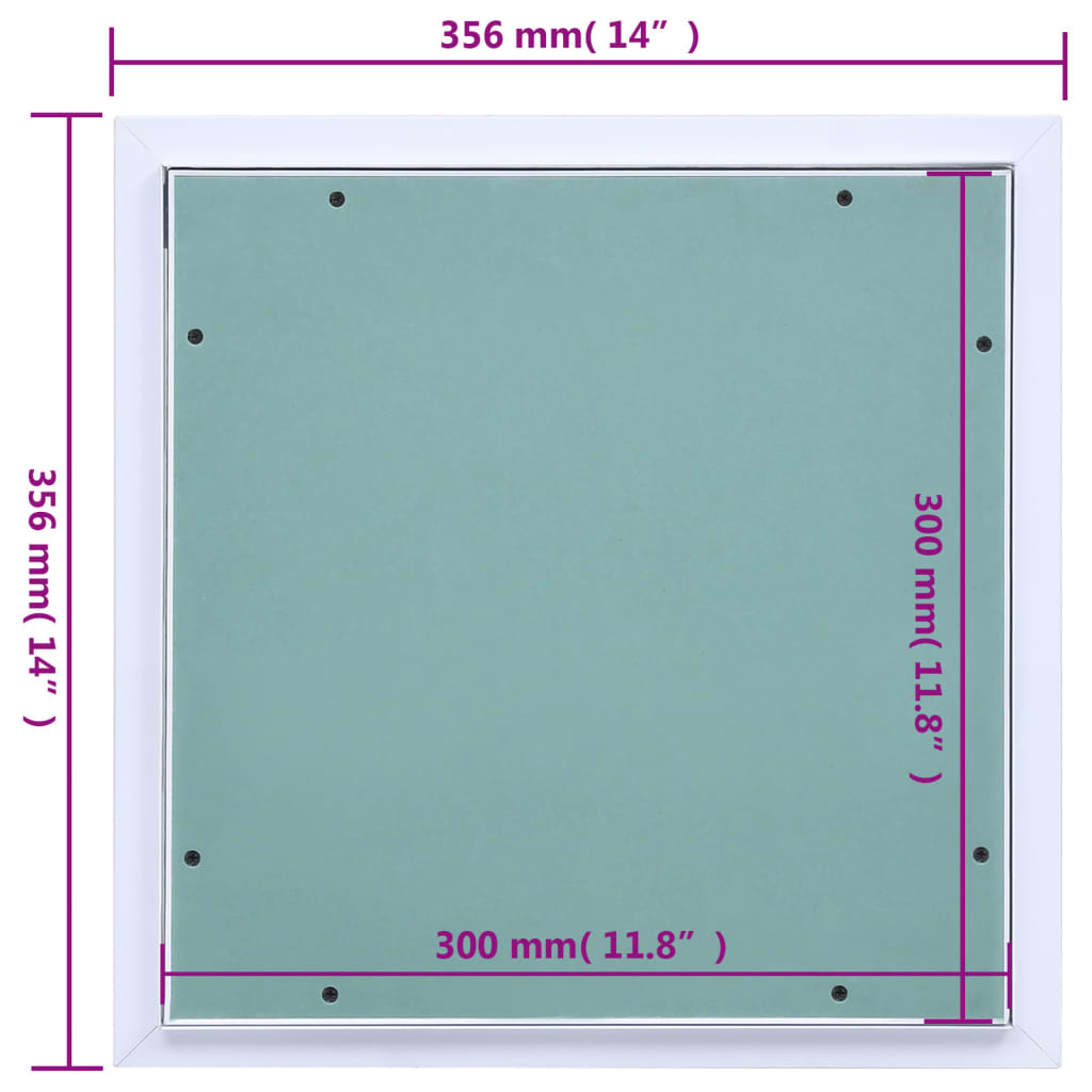 adgangspanel med aluminiumsramme og gipsplade 300x300 mm