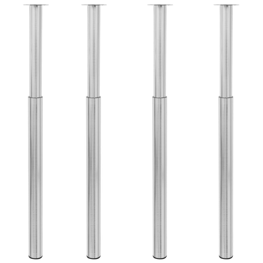 teleskopiske bordben 4 stk. rustfrit stål 710 mm-1100 mm