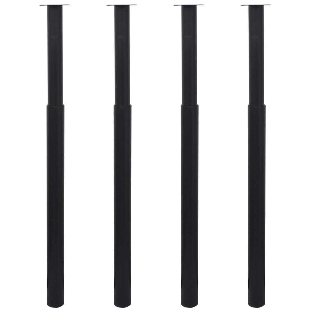 teleskopiske bordben 4 stk. 710 mm-1100 mm sort