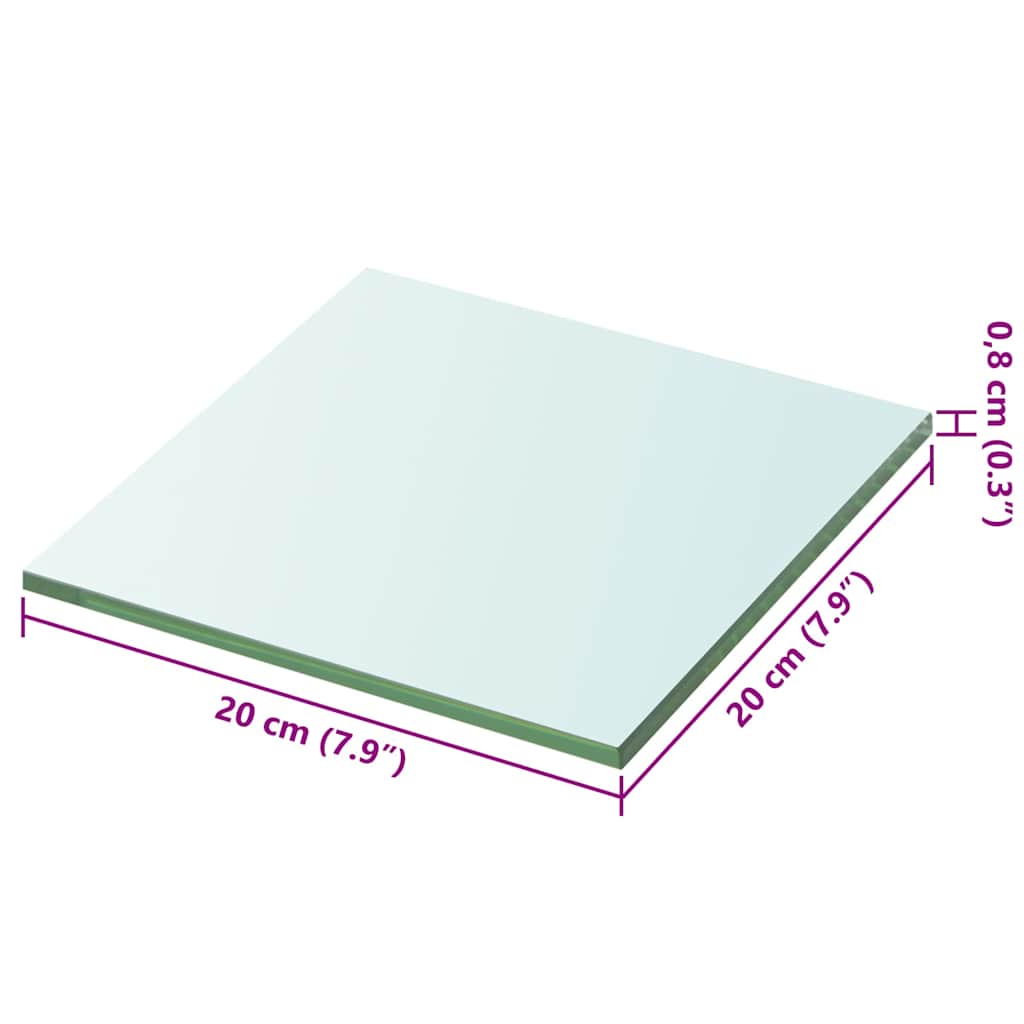 hylder 2 stk. glaspanel 20 x 20 cm klar