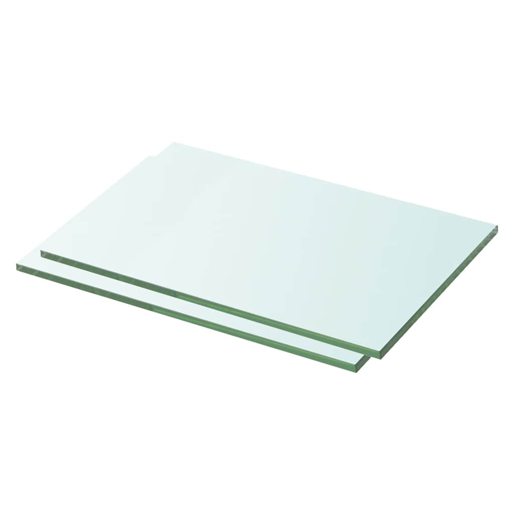 hylder 2 stk. glaspanel 30 x 15 cm klar