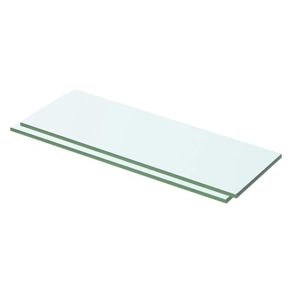 hylder 2 stk. glaspanel 50 x 12 cm klar